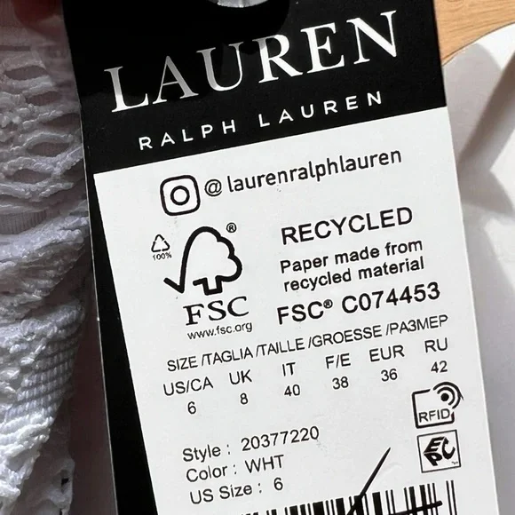 🌻NEW w/tag Lauren Ralph Lauren White Crochet Ring Bandeau 1-Piece Swimsuit sz 6 - Picture 11 of 11